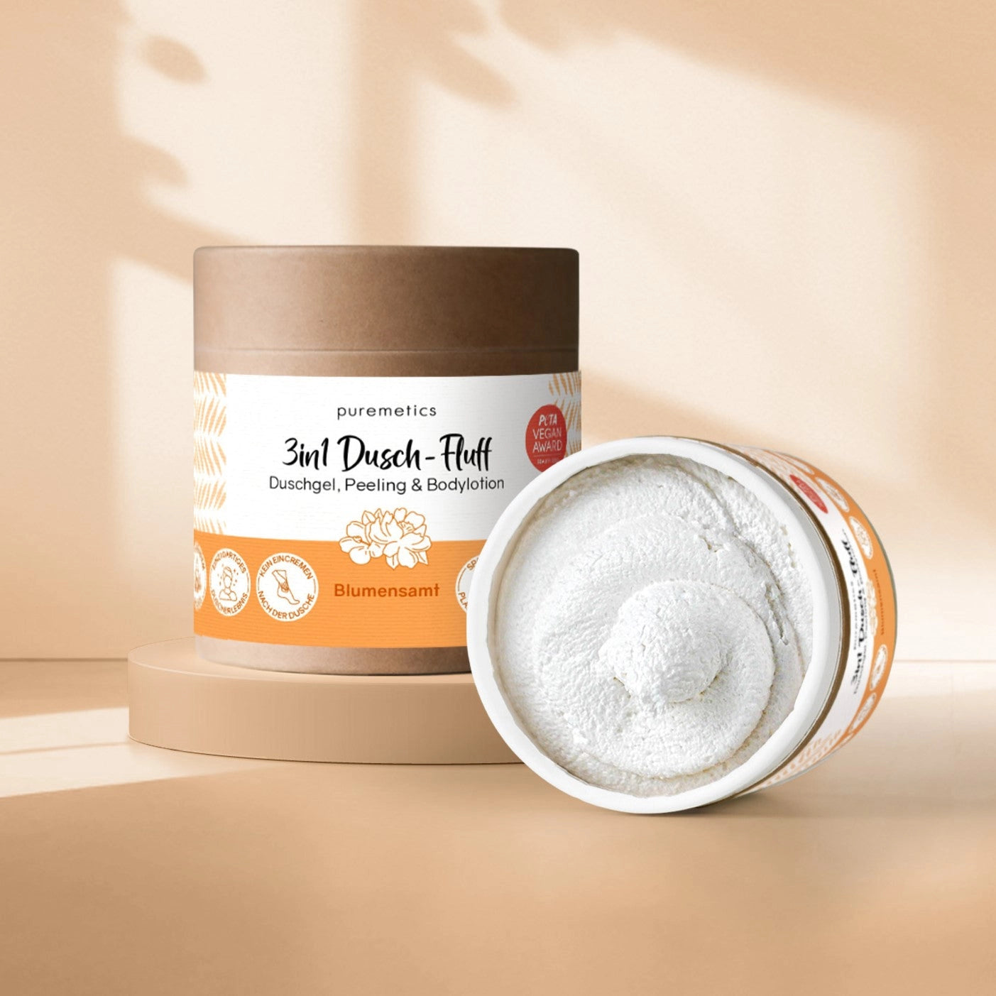Puremetics - 3in1 Dusch-Fluff „Blumensamt“ | 250g