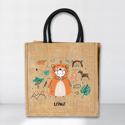 Jutetasche mit Sternzeichen-Motiv