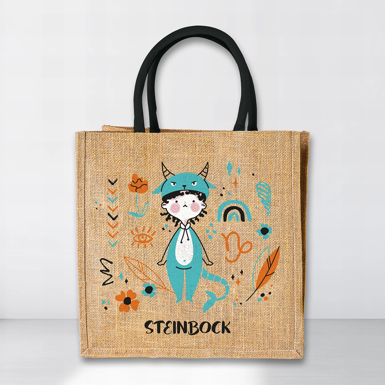 Jutetasche mit Sternzeichen-Motiv