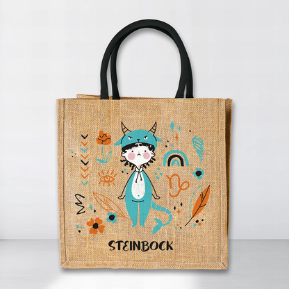 Jutetasche mit Sternzeichen-Motiv