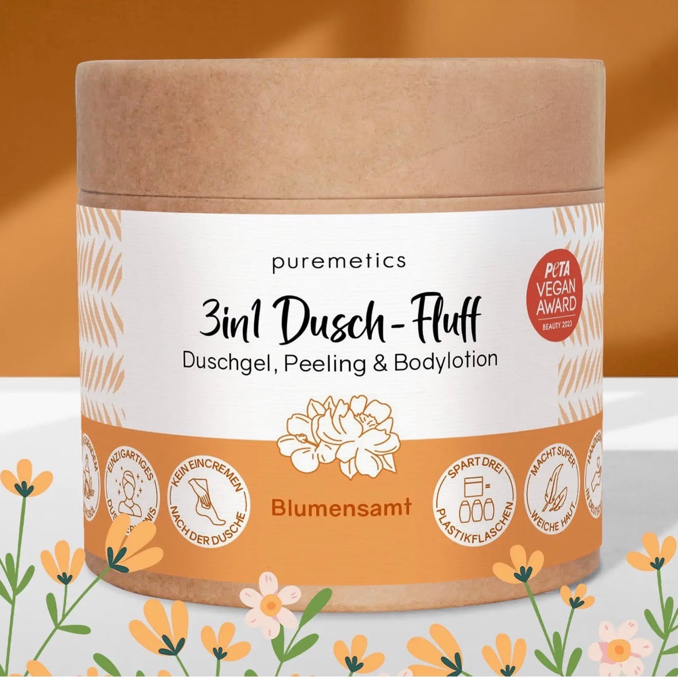 Puremetics - 3in1 Dusch-Fluff „Blumensamt“ | 250g