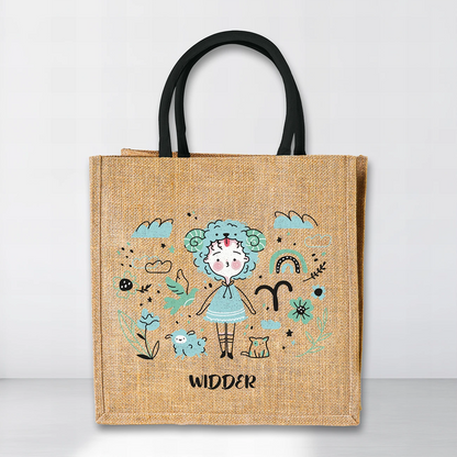 Jutetasche mit Sternzeichen-Motiv